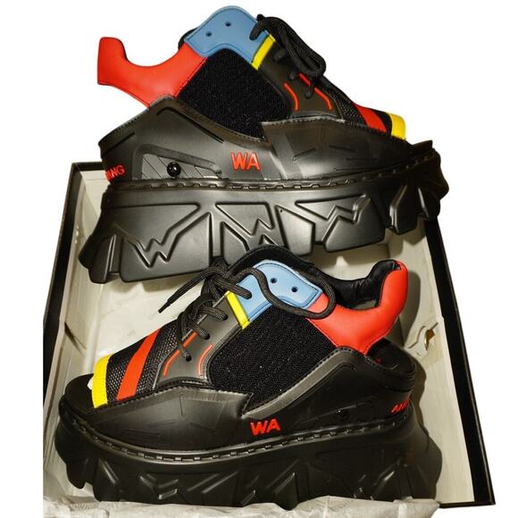 Anthony Wang Goose Berry 01 Black Multicolor Chunky Sneakers Sizes 8, 8.5, 9 - Picture 1 of 9
